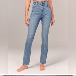 Abercrombie & Fitch 90s Slim Straight High Rise Curve Love Jeans Size 26
